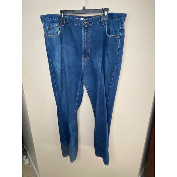 Nautica Jeans Denim Pants Mens 42x30 Relaxed Fit Straight‎ Leg 100% Cotton Blue - Picture 2 of 7